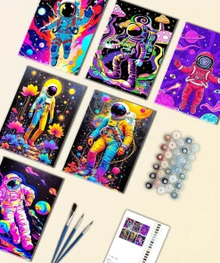 Trippy Astronaut mini paint by numbers
