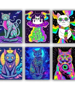 Trippy Cat Mini Paint By Numbers