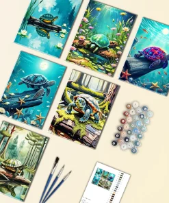 Turtle On A Log Mini Paint By Numbers