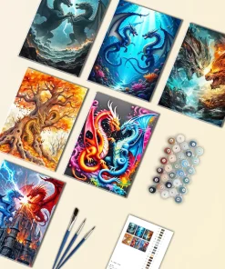 Twin Dragon Mini Paint By Numbers