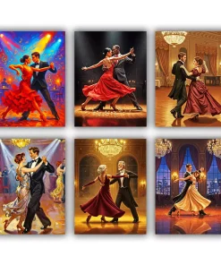 Two couples dancing mini paint by numbers