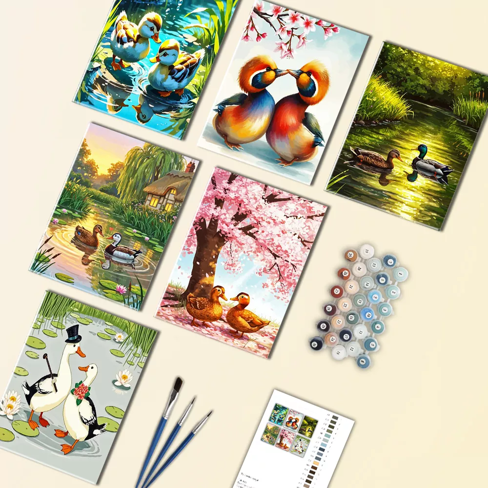 Two ducks mini paint by numbers