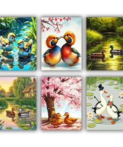 Two ducks mini paint by numbers