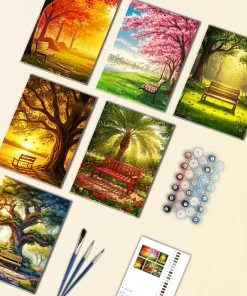 Under Tree Bench Mini Paint By Numbers