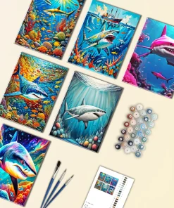 Underwater Shark Mini Paint by numbers