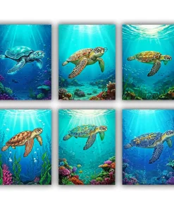 Underwater Turtle Mini Paint By Numbers