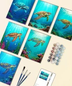 Underwater Turtle mini paint by numbers