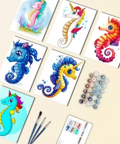 Unicorn Seahorse mini paint by numbers