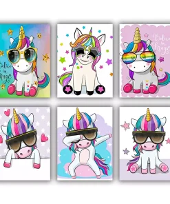 Unicorn wearing sunglasses mini paint by numbers