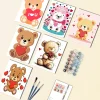 Valentines teddy bear mini paint by numbers
