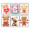 Valentines teddy bear mini paint by numbers