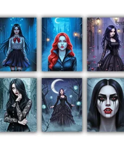 Vampire Girl mini paint by numbers