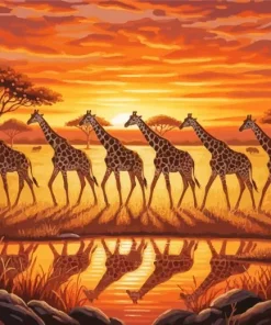 African Giraffes Paint By Numbers