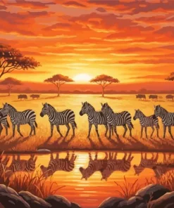 African Zebras Paint By Numbers