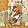 Badger Sitting On A Toilet Paint By Numbers