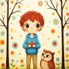 Boy And Owl Paint By Numbers