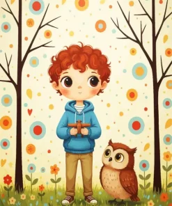 Boy And Owl Paint By Numbers