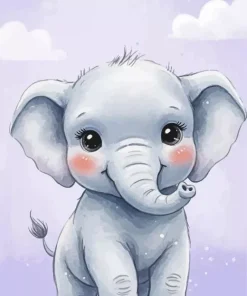 Cute Elephant Paint By Numbers