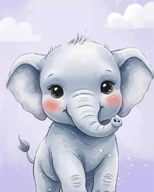 cute elephant paint by number Cute Elephant Paint By Numbers