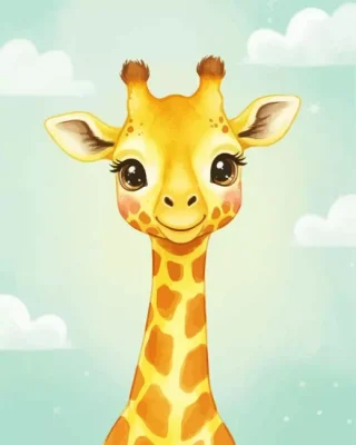 Cute Giraffe Paint By Numbers 