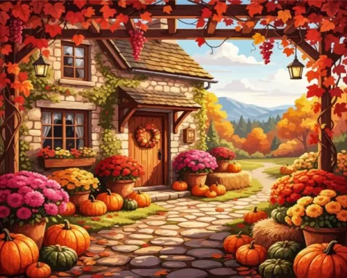 Floral House Paint By Numbers 