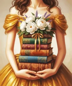 Girl And Books Paint By Numbers