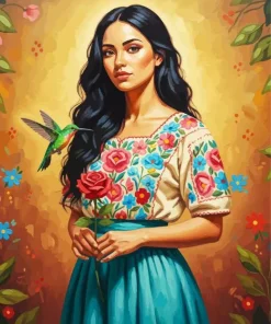 Gorgeous Lady And Bird Paint By Numbers