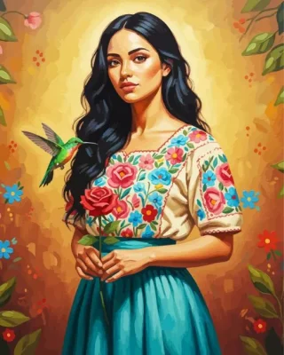 Gorgeous Lady And Bird Paint By Numbers