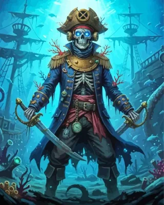 Pirate Skull Art Paint By Numbers