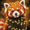Red Panda And Lights Paint By Numbers