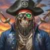 Scary Pirate Skull Paint By Numbers