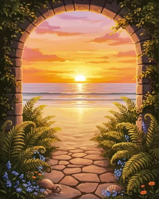 sunset time paint by number Sunset Time Paint By Numbers