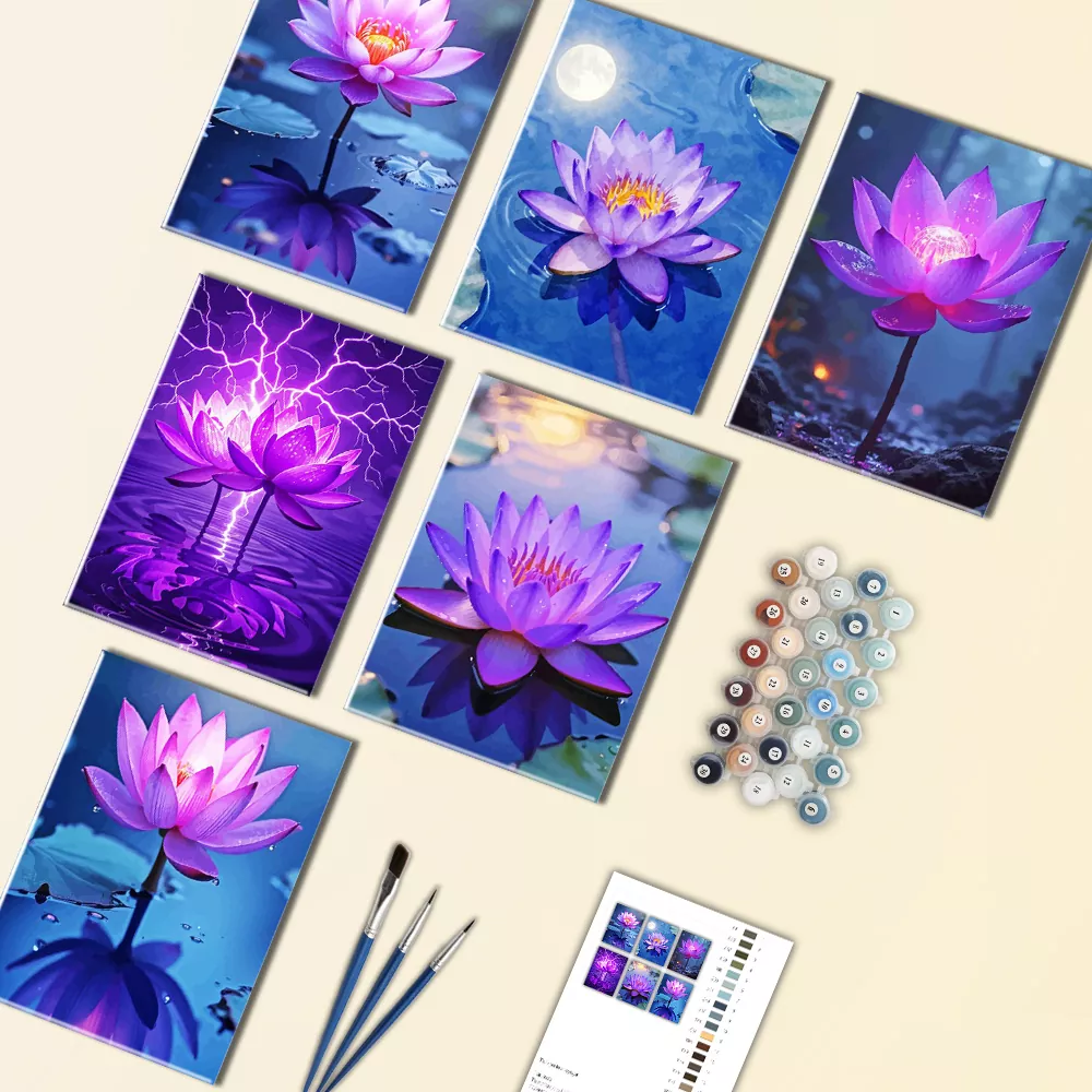 the purple lotus mini paint by numbers