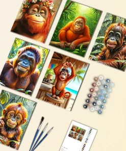 the smiling orangutan mini paint by numbers