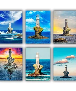 tourlitis lighthouse greece mini paint by numbers