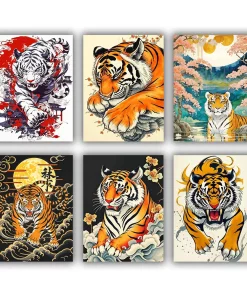 traditional japanese tiger mini paint by numbers
