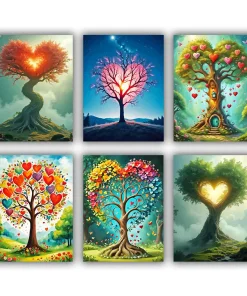 tree heart mini paint by numbers