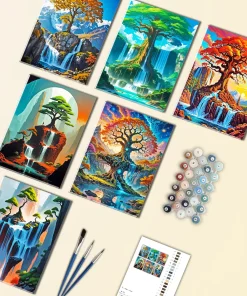 tree waterfall mini paint by numbers