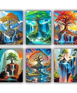 tree waterfall mini paint by numbers