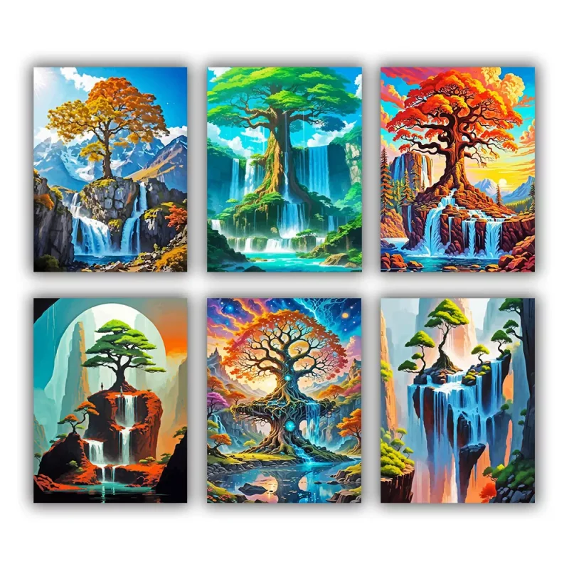 Tree Waterfall Mini Paint By Numbers - Numeral Paint Kit