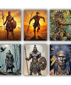 tribal fighter mini paint by numbers