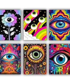 trippy eyeball mini paint by numbers