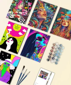 trippy girl mini paint by numbers