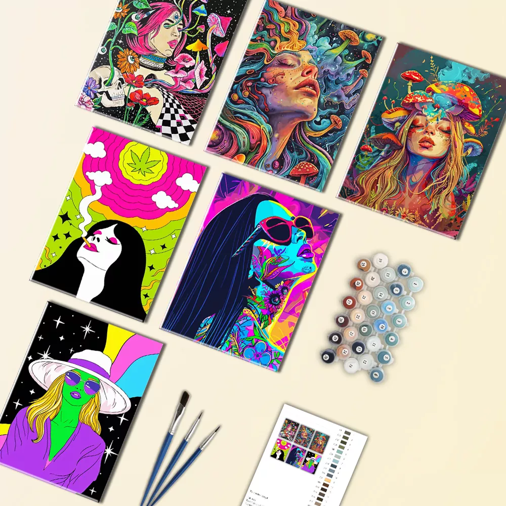 trippy girl mini paint by numbers trippy girl mini paint by numbers