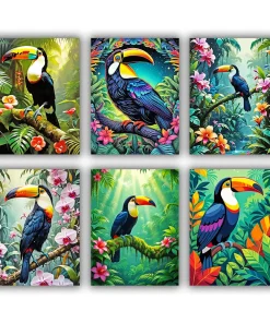 tropical toucan mini paint by numbers