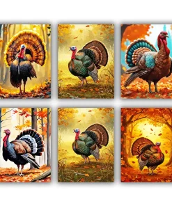 turkey in the fall mini painnt by numbers