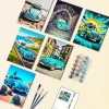 turquoise beetle car mini paint by numbers