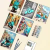 turquoise vespa mini paint by numbers