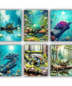 Turtle On A Log Mini Paint By Numbers