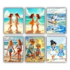 two little girls on a beach mini paint by numbers